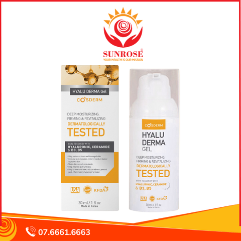  Hyalu Derma Gel - Giúp phục hồi làn da bị kích ứng và hư tổn, Hàng chuẩn Hàn Quốc, Chai 30ml 