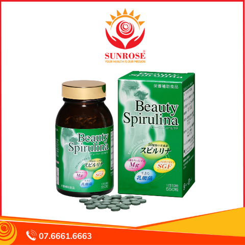  Tảo Beauty Spirulina Nhật Bản giúp đẹp da, tăng sức đề kháng 550 viên 