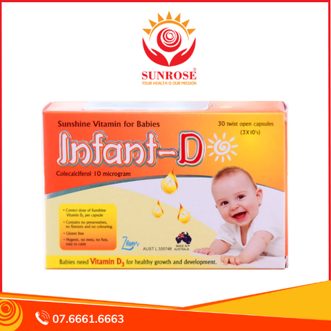 Viên uống Infant-D hỗ trợ tăng đề kháng, chắc răng, khỏe xương Hộp 30 viên 