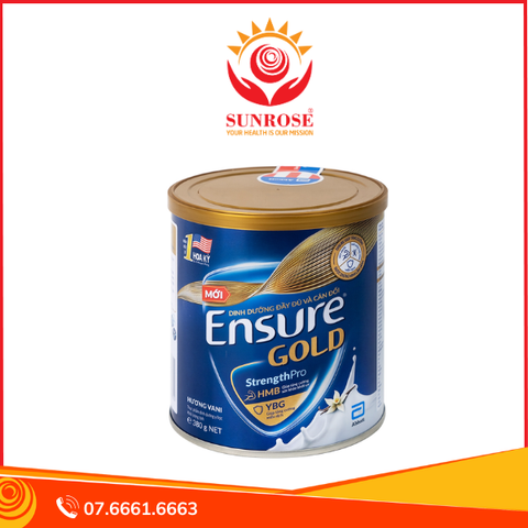 Sữa bột Ensure Gold StrengthPro Abbott hương vani tăng cường sức khỏe khối cơ, tăng miễn dịch (380g) 