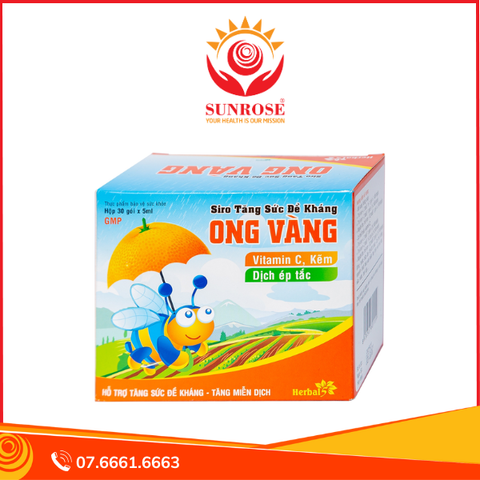 Siro Ong Vàng tăng hỗ trợ tăng sức đề kháng, tăng miễn dịch (30 gói x 5ml) 