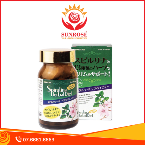  Tảo Spirulina Herbal Diet hỗ trợ giảm cân, thải độc cơ thể 300 viên 