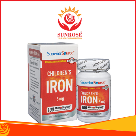  Viên ngậm Nano Children's Iron (5mg) - Bổ sung sắt, ngừa thiếu máu do thiếu sắt Hộp 100 viên 