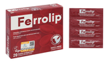  Ferrolip bổ sung sắt cho cơ thể, giảm nguy cơ thiếu máu do thiếu sắt hộp 20 gói x 1.8g 
