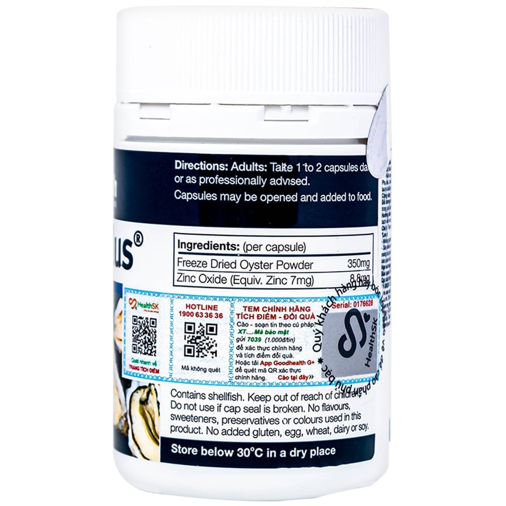  Viên uống Oyster Plus Goodhealth hỗ trợ tăng cường sinh lực, tăng cường đề kháng cho nam giới (60 viên) 