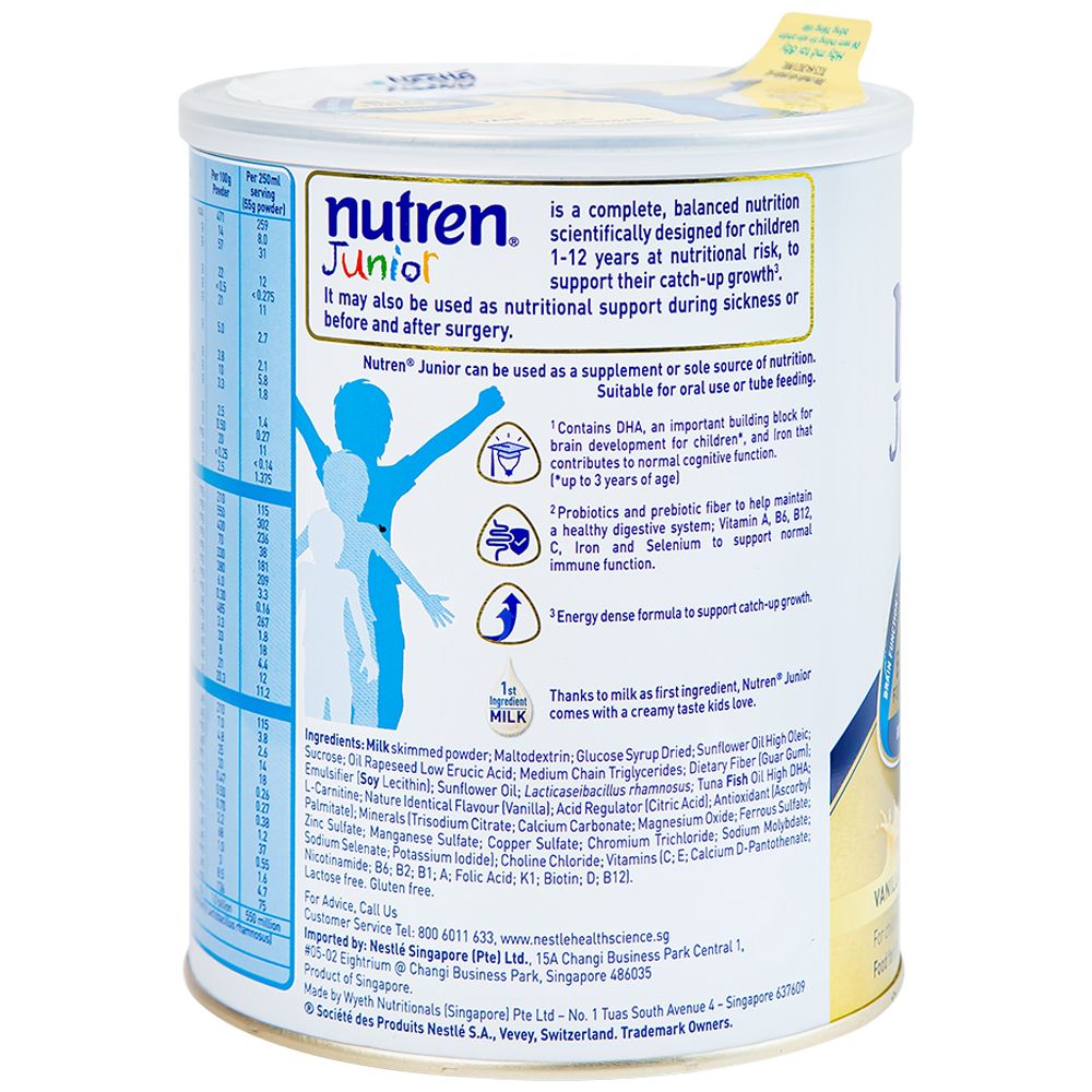  Sữa bột Nutren Junior 800g Nestlé bổ sung hoặc thay thế bữa ăn hàng ngày cho trẻ suy dinh dưỡng 