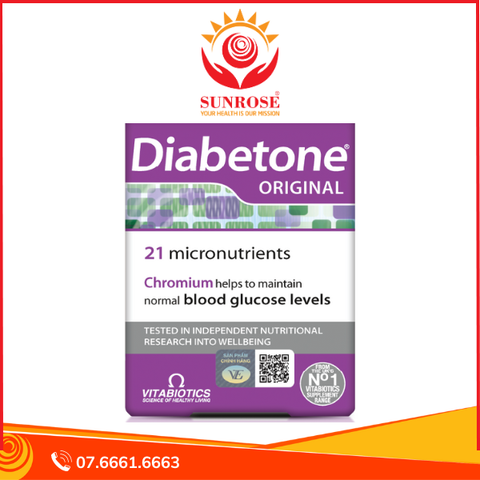  Diabetone Original hỗ trợ giảm nguy cơ đái tháo đường hộp 30 viên 