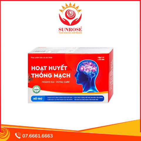  Viên uống Hoạt Huyết Thông Mạch Hoàng Gia Royal Care tăng cường tuần hoàn não (3 vỉ x 10 viên) 