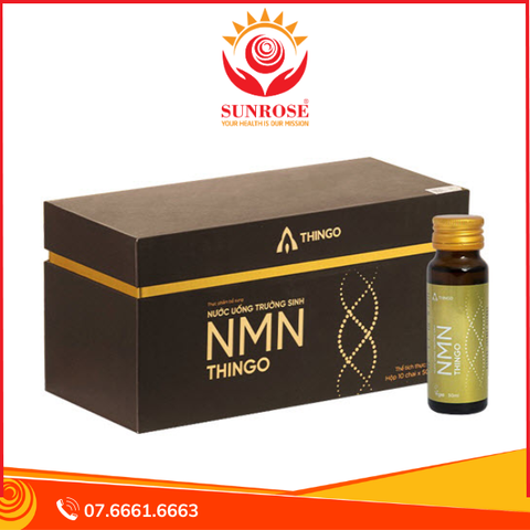  Nước uống NMN Thingo - Giúp cải thiện sức khoẻ và trẻ hoá làn da, Hộp 10 chai x 50ml 