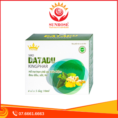  Siro Datadu Kingphar hỗ trợ hạn chế đau đầu, sốt, ho (4 vỉ x 5 ống x 10ml) 