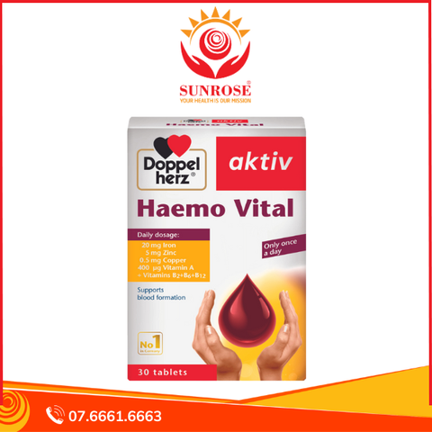  Haemo Vital - Hỗ trợ bổ sung sắt - Hộp 30 viên 