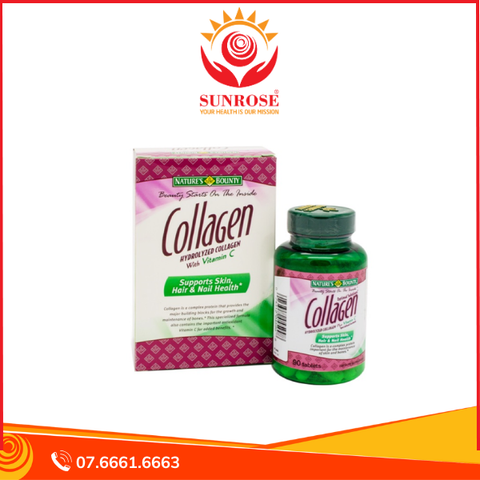  Viên uống Collagen Hydrolyzed with vitamin C chống oxy hóa, giảm lão hóa da (90 viên) 