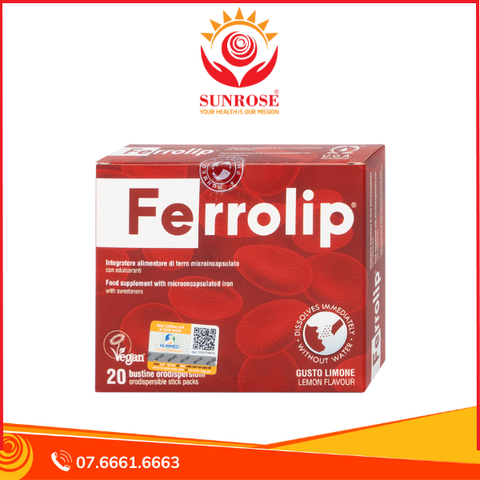  Sắt Ferrolip Uga hỗ trợ tạo hồng cầu, giúp giảm nguy cơ thiếu máu do thiếu sắt (20 gói) 