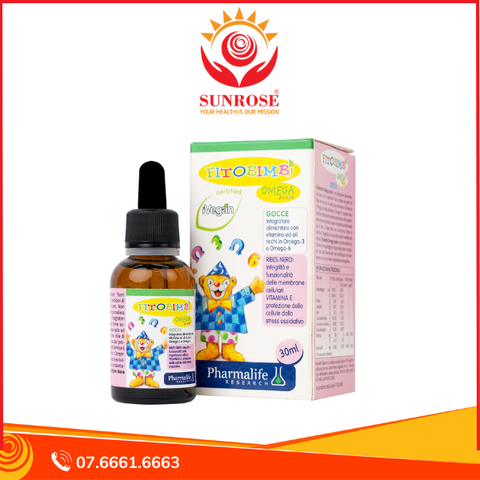  Siro Fitobimbi Omega Junior Gocce Pharmalife bổ sung acid béo không no Omega-3, Omega-6 (30ml) 