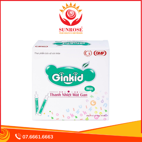  Siro Ginkid GINIC thanh nhiệt mát gan (4 vỉ x 5 ống x 10ml) 