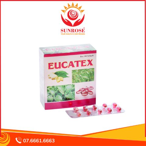  Eucatex hồng hỗ trợ giảm ho, đau rát họng hộp 100 viên 