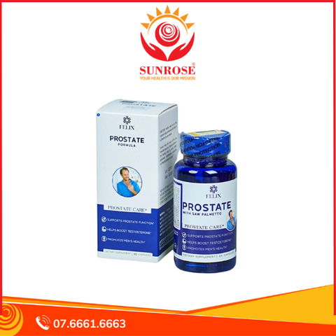  Viên uống Felix Prostate Formula hỗ trợ tăng tiết testosterone, tăng cường chức năng tuyến tiền liệt (Hộp 60 viên) 