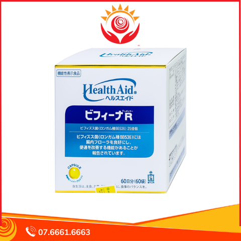  Men vi sinh Bifina R Health Aid bổ sung lợi khuẩn cho tiêu hóa, giảm rối loạn tiêu hóa, đại tràng (60 gói) 