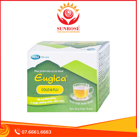 Tinh chất thảo dược Eugica Cold & Flu hỗ trợ giảm các triệu chứng cảm, cảm cúm (10 gói x 4g) 