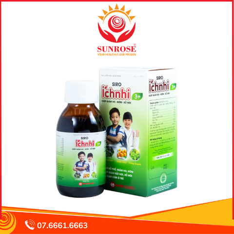  Siro Ích nhi 3+ Nam Dược giúp giảm ho, đờm, sổ mũi (90ml) 