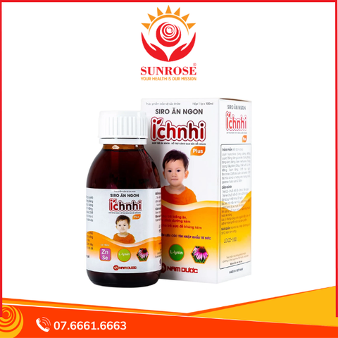  Siro Ích Nhi Plus Nam Dược bổ sung kẽm, seien và lysin giúp trẻ ăn ngon (100ml) 
