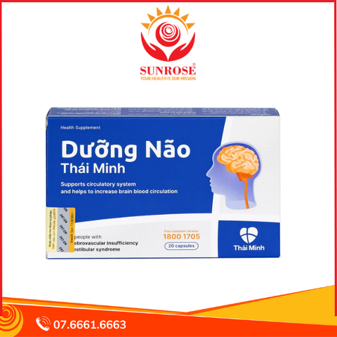  Viên uống Dưỡng Não Thái Minh hỗ trợ hoạt huyết, tăng cường lưu thông máu não (2 vỉ x 10 viên) 