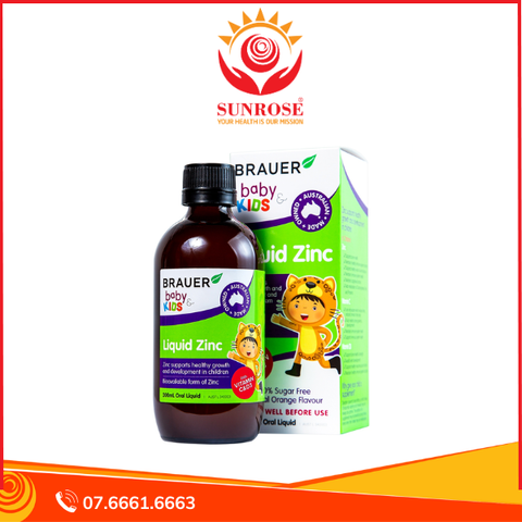  Siro Brauer Baby & Kids Liquid Zinc bổ sung kẽm, tăng sức đề kháng cho trẻ (200ml) 
