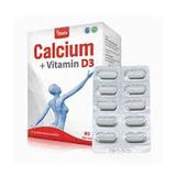  Calcium + Vitamin D3 Titafa Hỗ Trợ Tăng Cường Sức Khoẻ Xương Khớp Hộp 80 Viên 