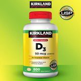  Kirkland D3 50mcg 2000IU Viên Uống Hỗ Trợ Tăng Cường Sức Khoẻ & Cải Thiện Xương Khớp 