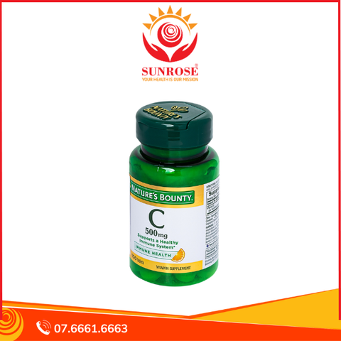  Viên uống C 500mg Nature's Bounty bổ sung vitamin C, tăng cường sức đề kháng (100 viên) 