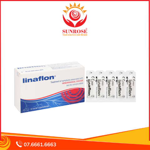  Viên đặt Linaflon hỗ trợ trị các triệu chứng liên quan tới bệnh trĩ hộp 10 viên 