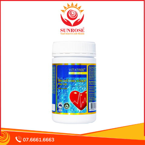  Viên uống Vitatree Mega Omega 3,6,9 Plus Q10 hỗ trợ duy trì sức khỏe của hệ tim mạch (120 viên) 