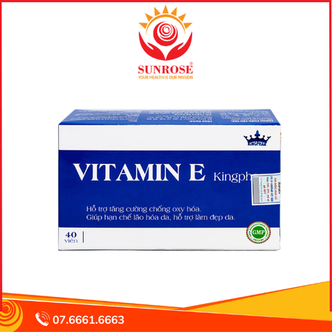  Viên uống Vitamin E Kingphar hỗ trợ tăng cường chống oxy hóa, hạn chế lão hóa da (4 vỉ x 10 viên) 