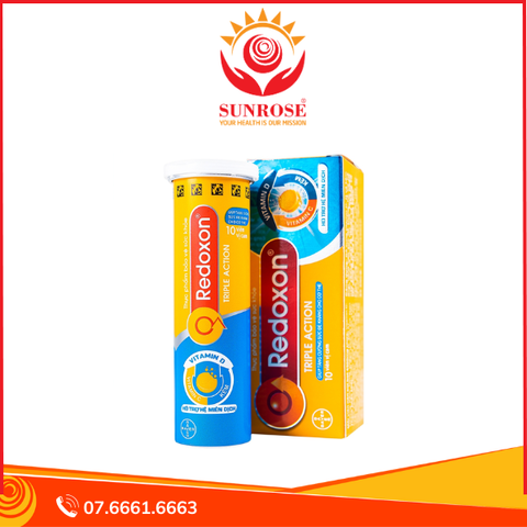  Viên sủi Redoxon Triple Action Bayer bổ sung vitamin C, D và kẽm giúp nâng cao sức đề kháng (10 viên) 