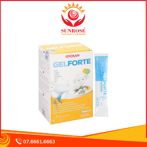  Otosan Throat Gel Forte hỗ trợ giảm ho, đau rát họng hộp 14 gói x 10ml 