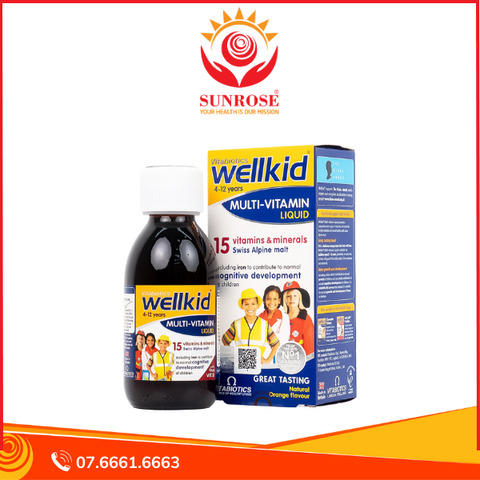  Siro WellKid Multi-Vitamin Liquid bổ sung vitamin, khoáng chất cho trẻ em (150ml) 