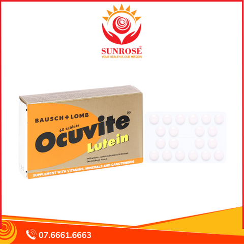  Ocuvite Lutein bổ mắt, ngừa thoái hóa hoàng điểm hộp 60 viên 