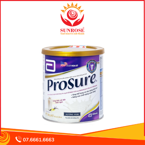  Sữa Prosure Abbott hương vani bổ sung dinh dưỡng chuyên biệt cho người đang sụt cân (380g) 