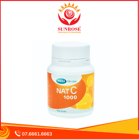  Viên uống Nat C 1000 cung cấp vitamin C cho cơ thể, tăng cường sức đề kháng (30 viên) 