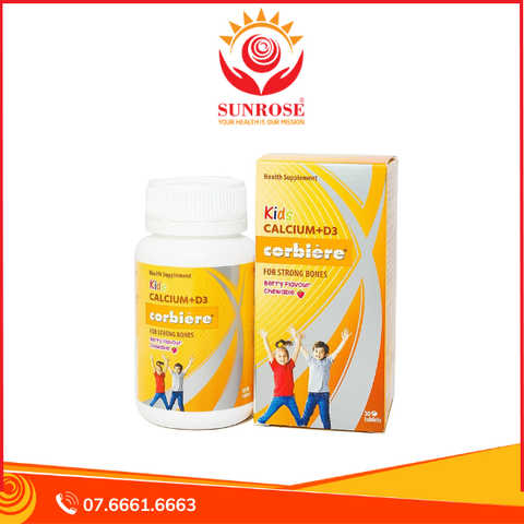  Viên nhai Kids Calcium+D3 Corbiere Sanofi giúp xương chắc khỏe (30 viên) 