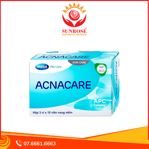  Viên uống Acnacare Mega We Care bổ sung chất chống oxy hóa, ngăn ngừa mụn (3 vỉ x 10 viên) 