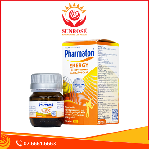  Viên uống Pharmaton Energy hỗn hợp vitamin và khoáng chất giúp tỉnh táo, hỗ trợ giảm mệt mỏi (30 viên) 