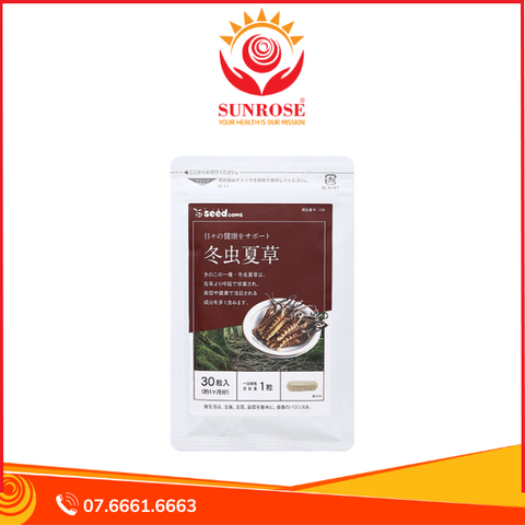  Seedcoms đông trùng hạ thảo hỗ trợ tăng đề kháng, giảm căng thẳng gói 30 viên 