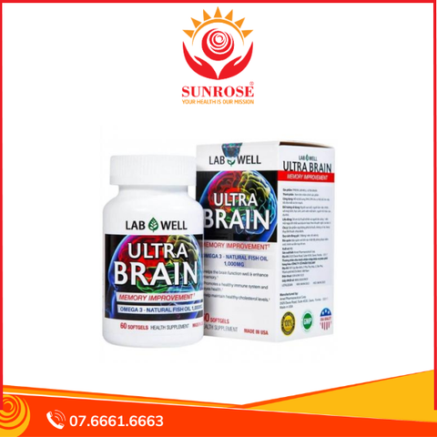  Viên uống Ultra Brain Lab Well hỗ trợ bổ sung DHA, EPA cho cơ thể (60 viên) 