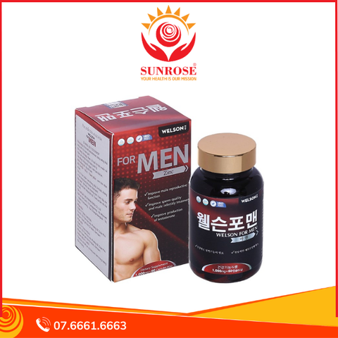  Viên uống Welson For Men hỗ trợ tăng cường sinh lý nam (Lọ 60 viên) 