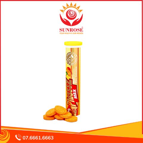  Viên sủi Plusssz Gold Max vị cam bổ sung vitamin và khoáng chất cho cơ thể (20 viên) 