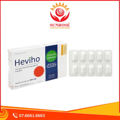  Heviho hỗ trợ giảm ho, đau rát họng hộp 20 viên 