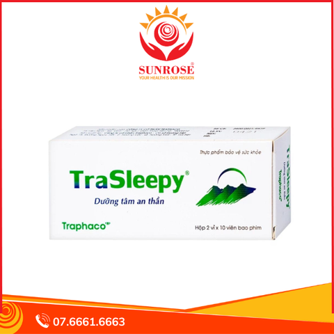  Viên uống TraSleepy Traphaco dưỡng tâm an thần, hỗ trợ gây ngủ, giúp ngủ ngon (2 vỉ x 10 viên) 