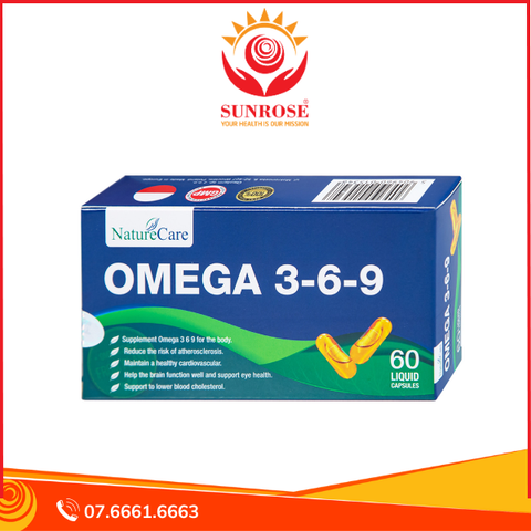  Viên uống Omega 3-6-9 NatureCare giảm nguy cơ xơ vữa động mạch, bảo vệ sức khỏe tim mạch (3 vỉ x 20 viên) 
