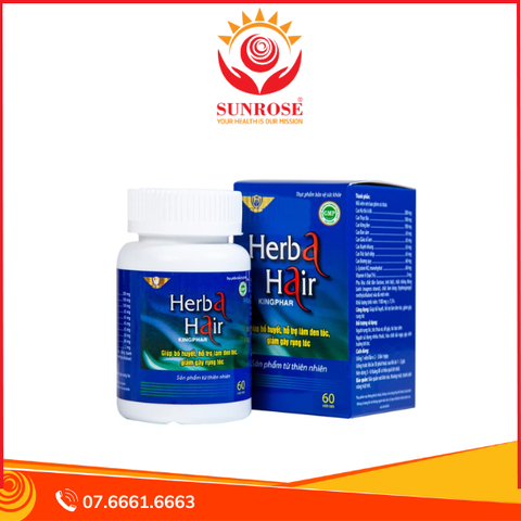  Viên uống Herba Hair Kingphar bổ huyết, hỗ trợ làm đen tóc (60 viên) 